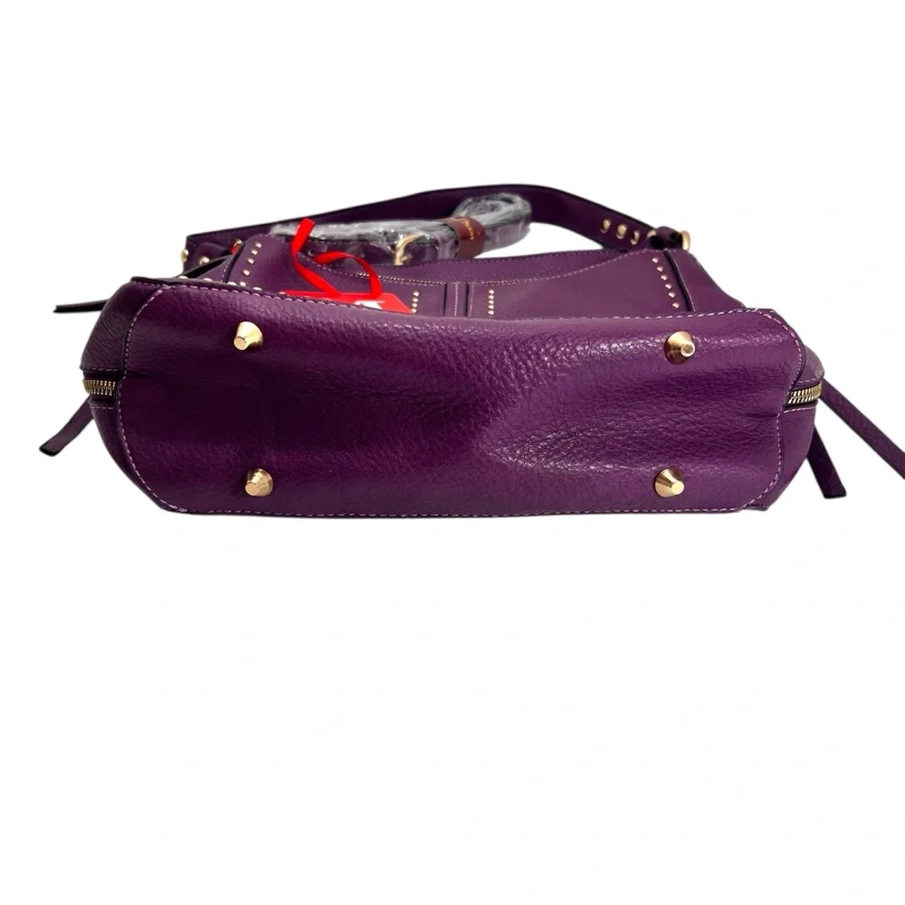 Montana West Studded Hobo Bag with Concealed Carry in Purple and Gold NWT